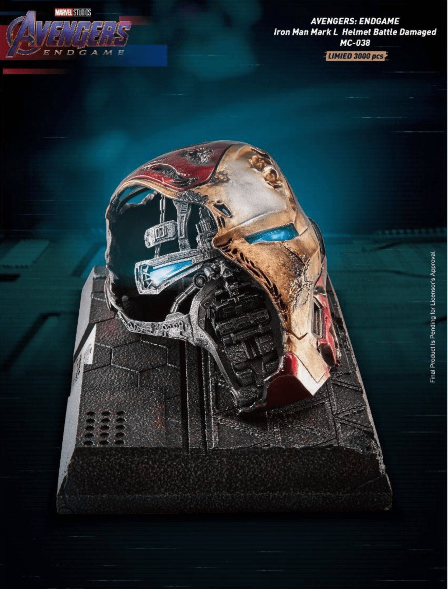 Avengers: Endgame Iron Man Mark 50 Helmet Battle Table Top Statue