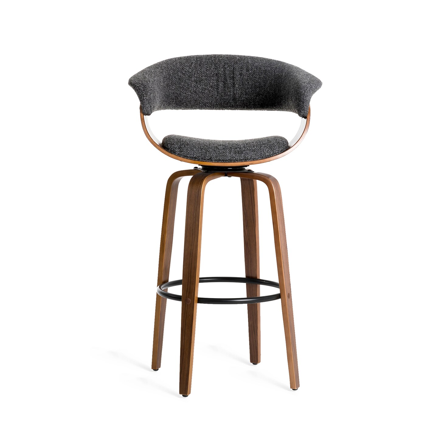 Set of 2/4 Modern Counter & Bar Height Wooden Swivel Bar Stools