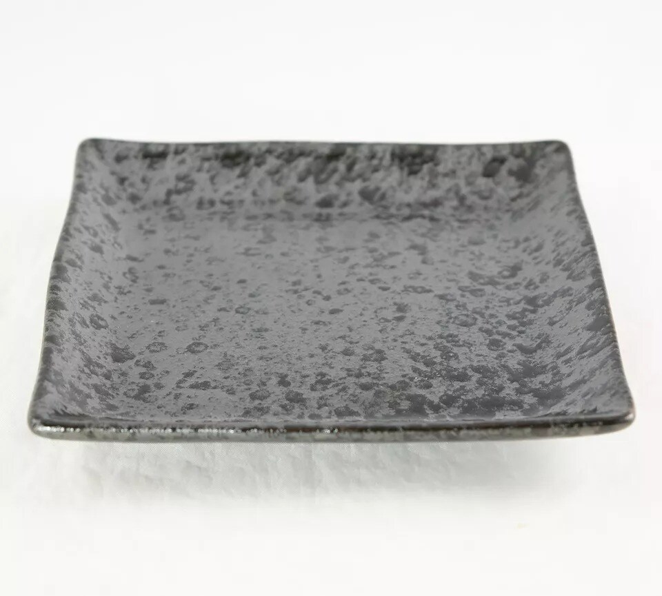 Square Ceramic Humidity Tray for Bonsai Tree 5.25&#x22;x 5.25&#x22;x 0.75&#x22; - Black Stain