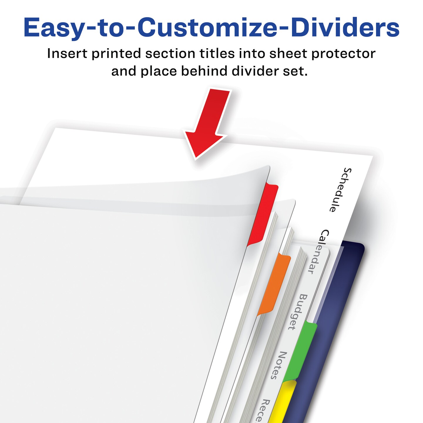 Avery Durable View 3 Ring Binder with 3 Inch Rings, 8 Tab Durable Plastic Binder Dividers, Office Supplies Set (01680)