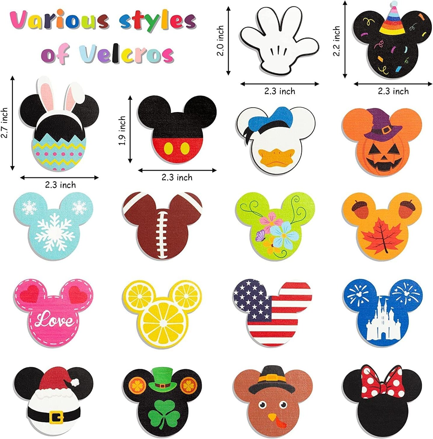 19Pcs Cute Mouse Interchangeable Seasonal Welcome Door Sign for Front Door Decor