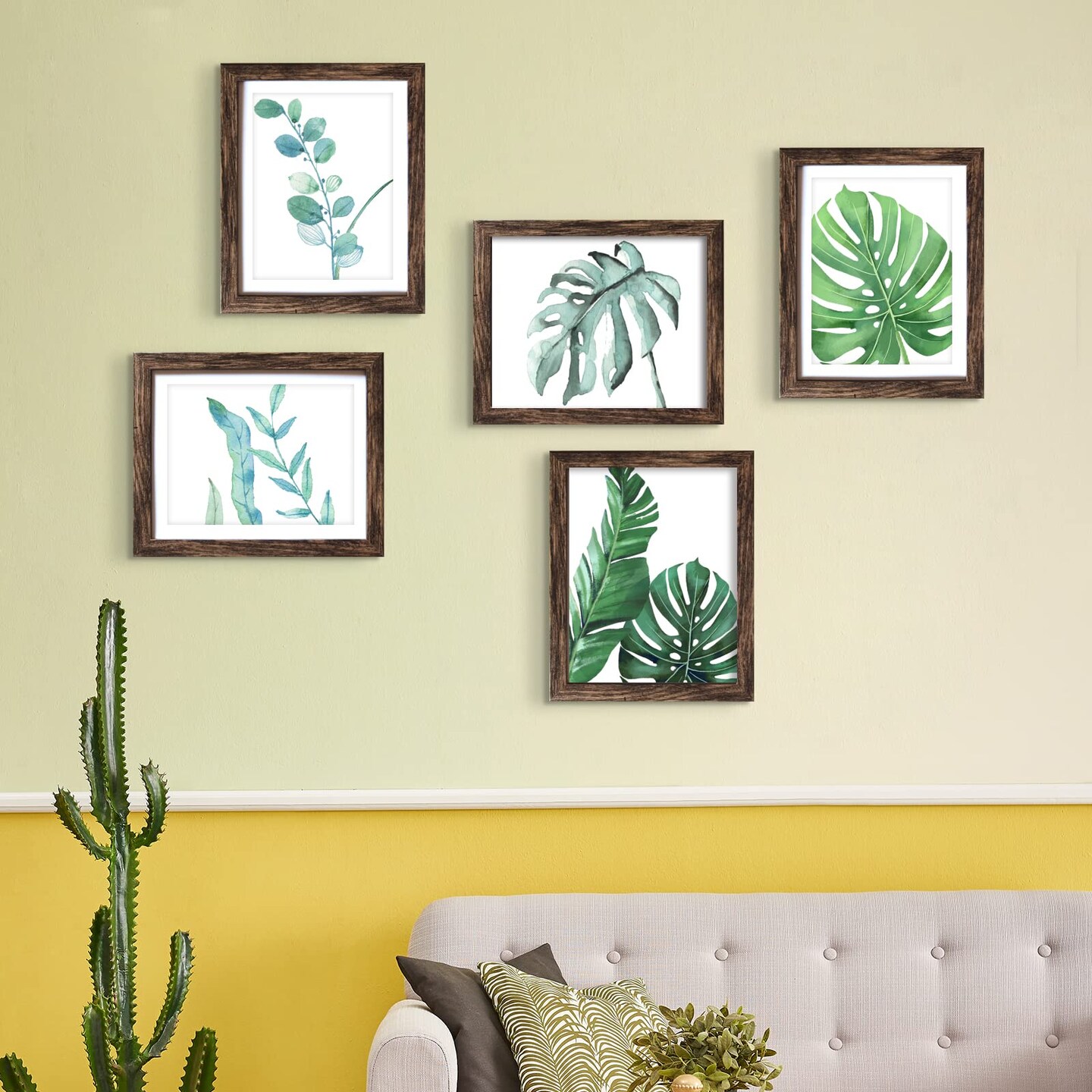 8x10 Picture Frames Rustic Brown with Mat Photo Frames 4 Packs for Tabletop or Wall