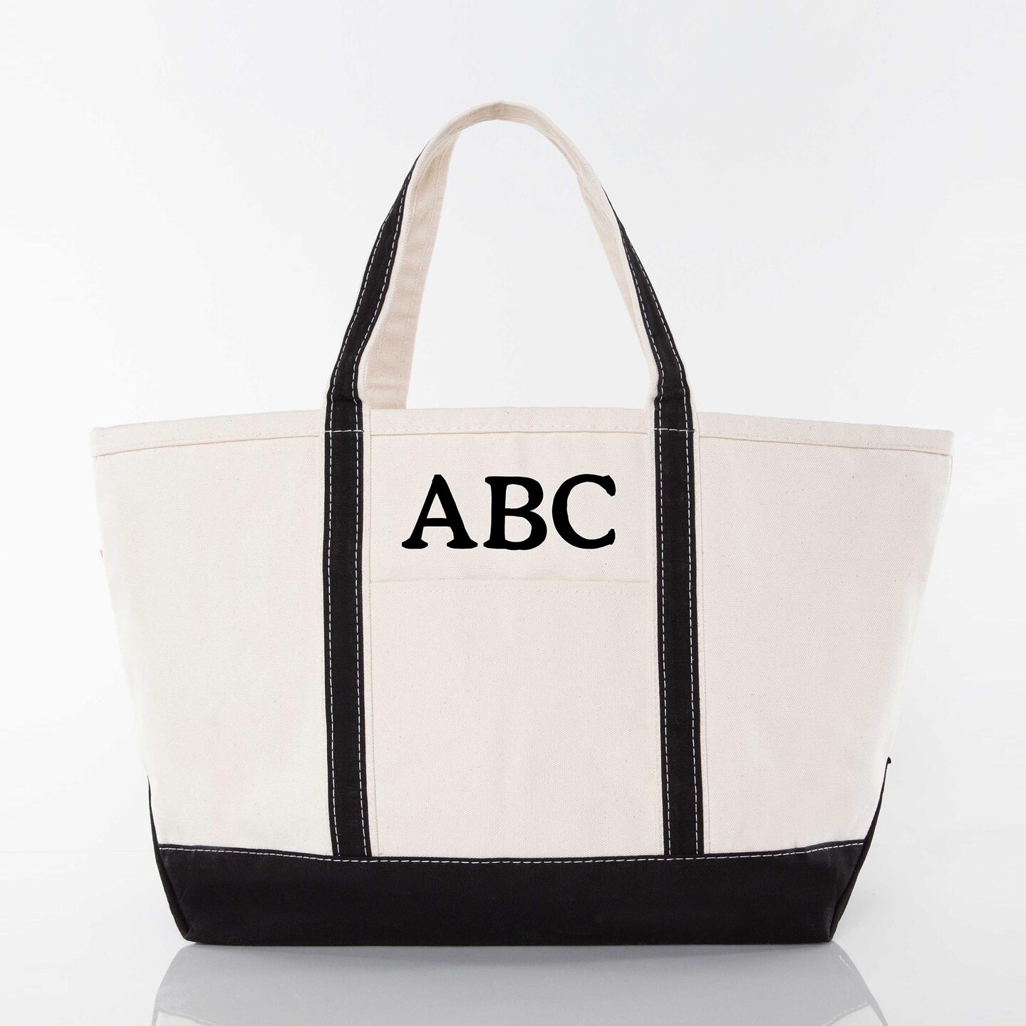 Large Classic Tote -- 18 oz. Heavyweight Durable Canvas -- Natural Canvas & Black Color