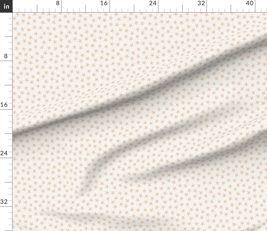 Various Fabrics by the Yard or Fat Quarter Neutral Starfish Coastal Whimsical Fun Cute Happy Cheerful Soft Pastel Beige Sand Sea Ocean Nautical Under The Life Custom Printed Fabric by Spoonflower