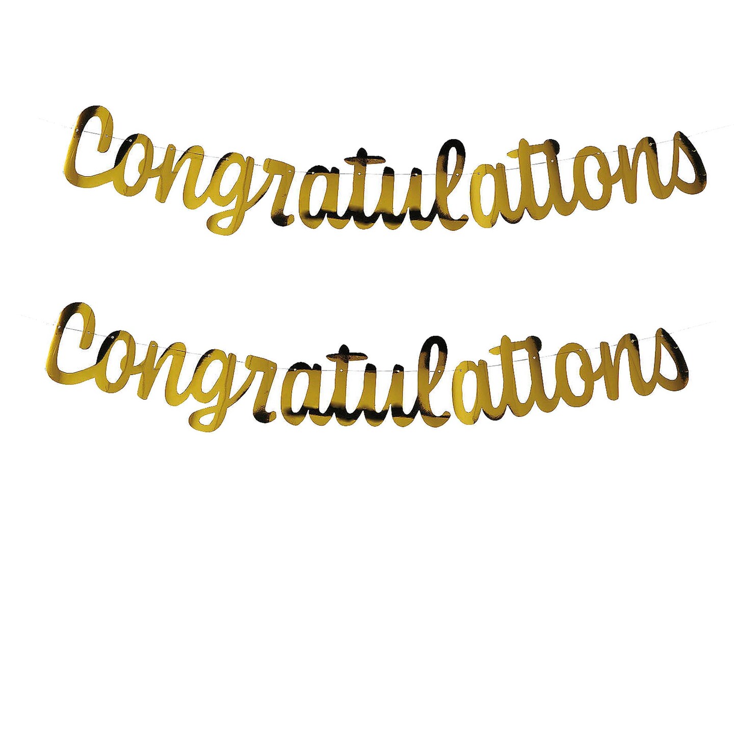 7ft Gold Congratulations Ready to Hang Garland Decoration