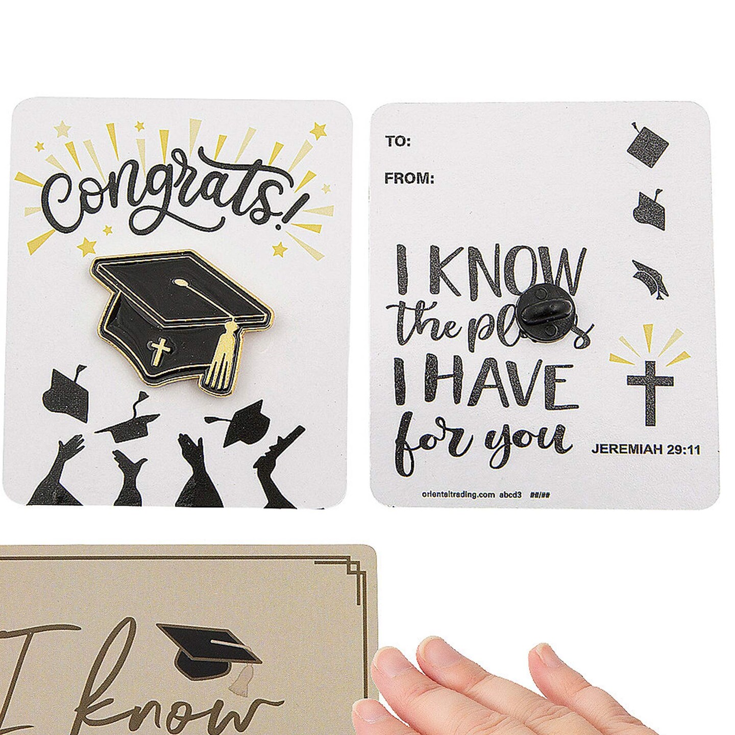 24 Pieces Religious Graduation Jewelry on Card Kit for 12