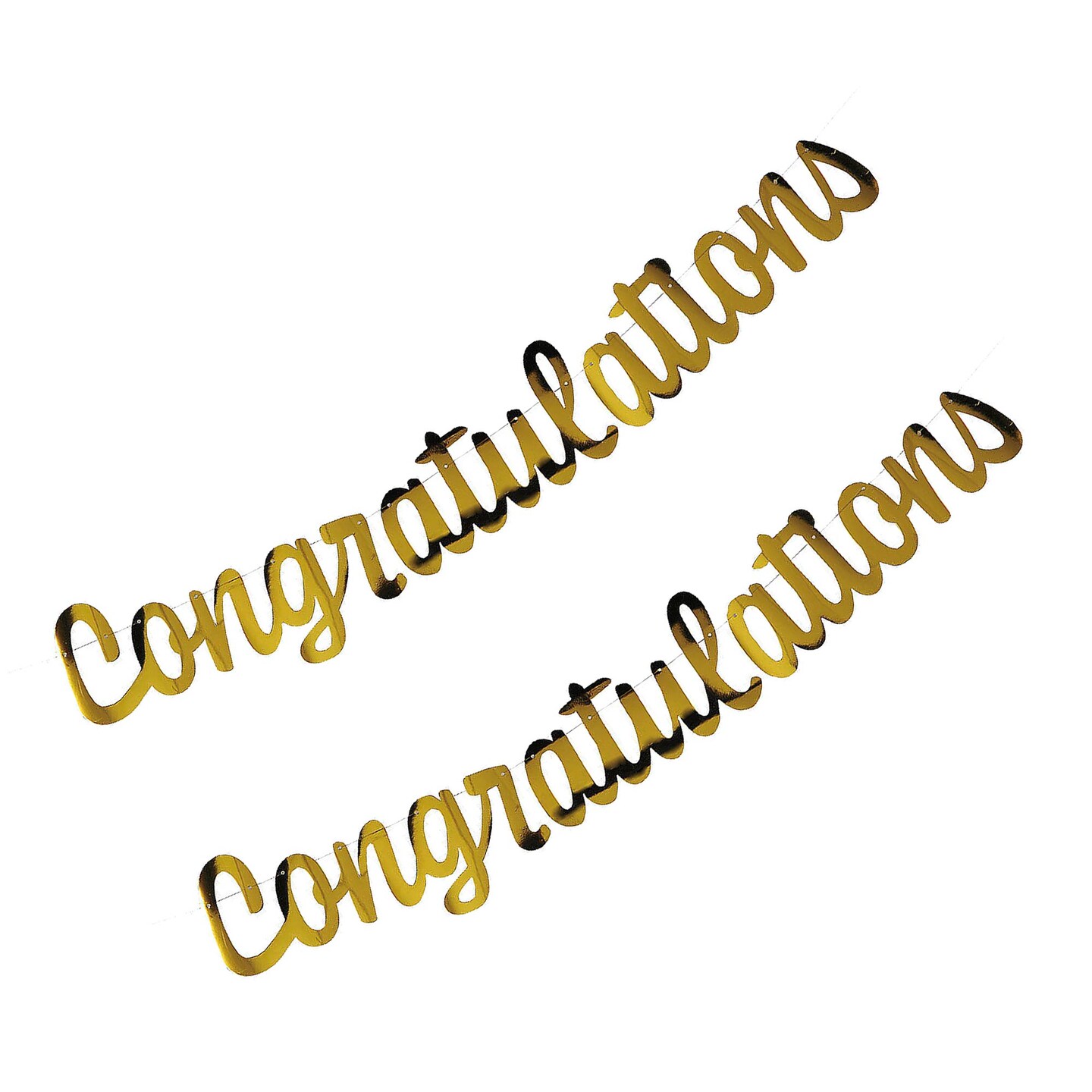 7ft Gold Congratulations Ready to Hang Garland Decoration