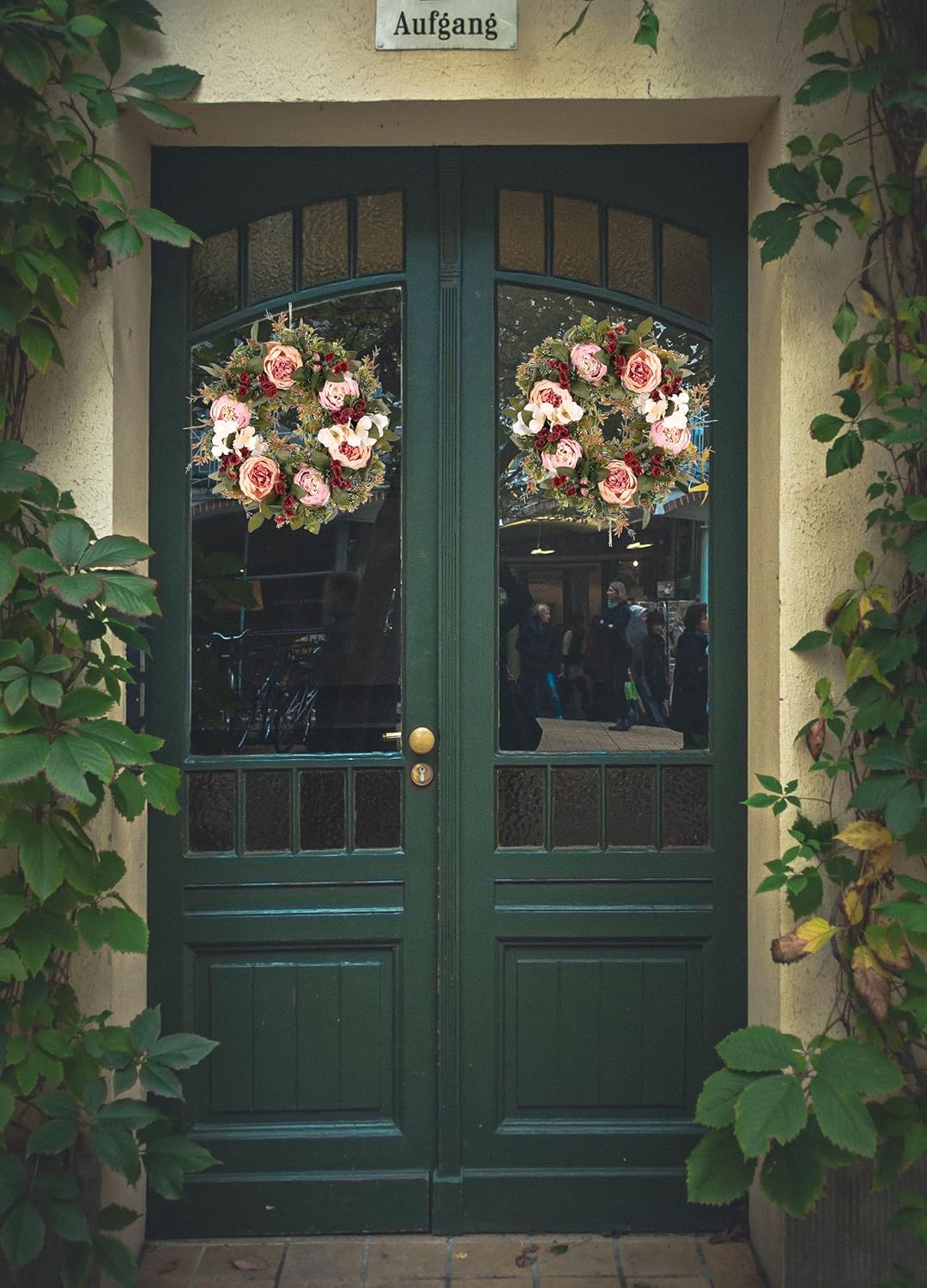 Floral Wreaths Summer Wreaths for Front Door, Artificial Handmade Front Door Wreaths Summer Wreaths