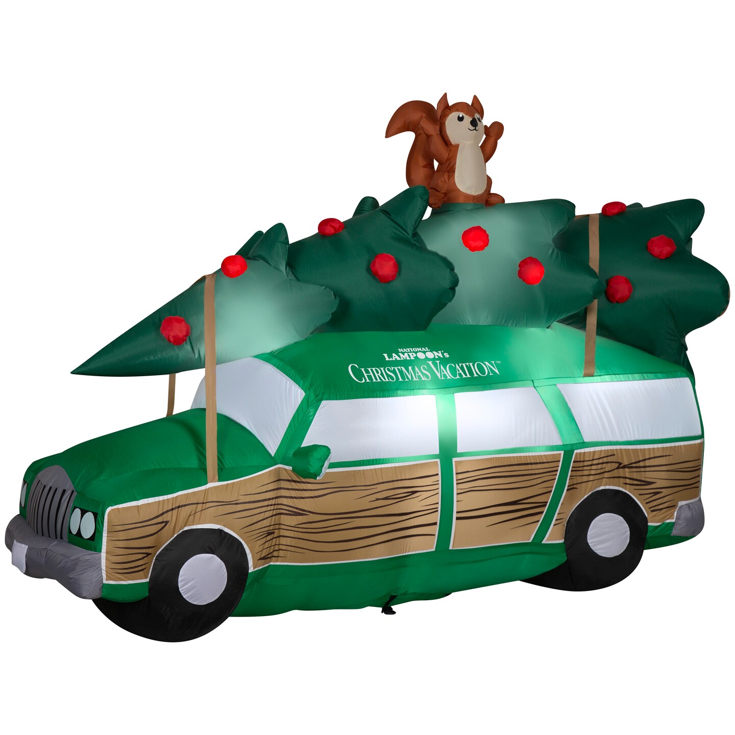 8.5' Gemmy Airblown Inflatable Animated Clark Griswold Station Wagon w/ Tree and Squirrel Yard Decoration 882269