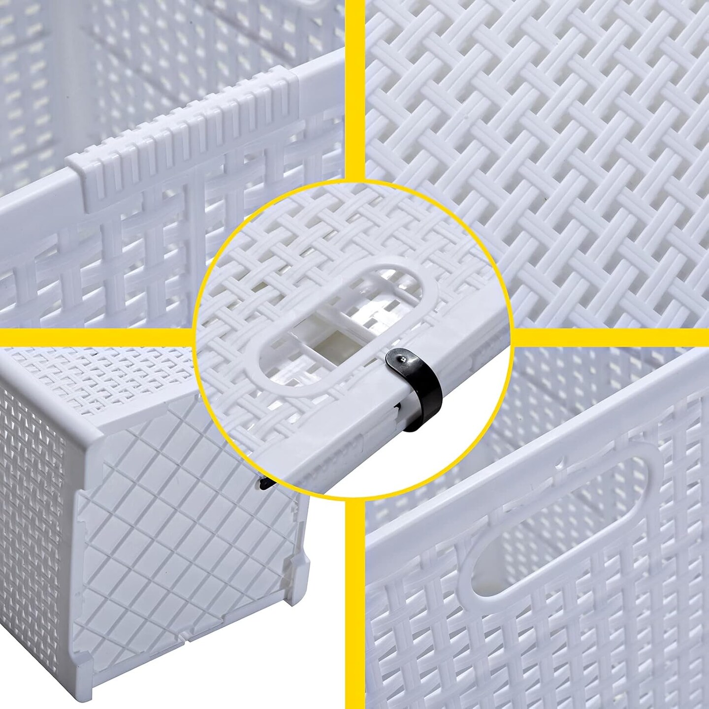 Collapsible Plastic Laundry Baskets,Foldable Laundry Hamper,Pack of 2