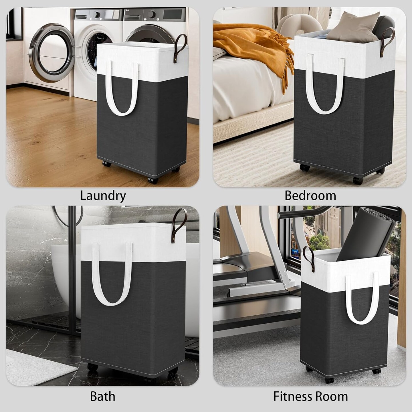 75L Rolling Laundry Hamper with Wheels, Collapsible &#x26; Waterproof Laundry Hamper, Mobile Clothes Hamper, Storage Laundry Bins with Handles for Laundry Room, Bedroom, Bathroom &#x26; Dorm