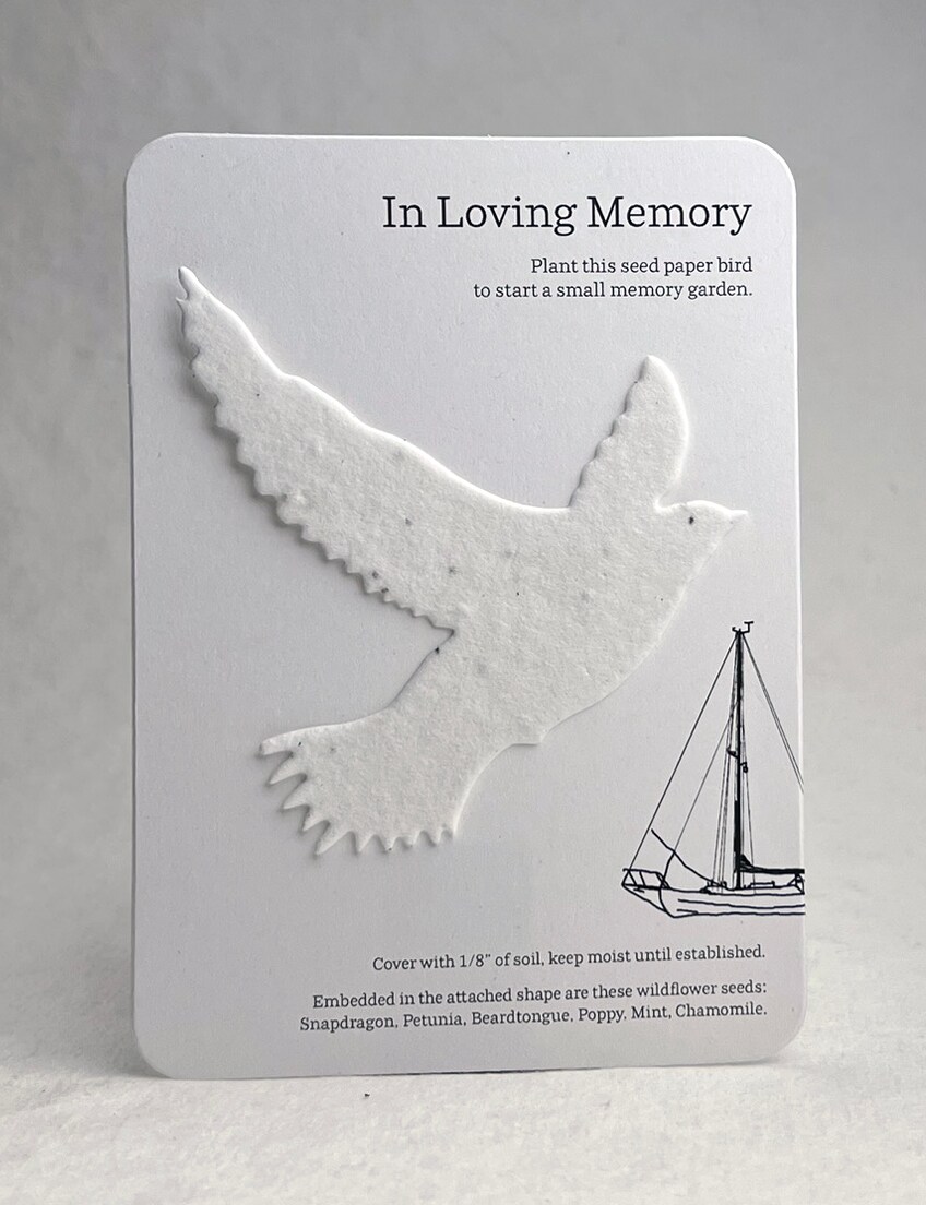 Wildflower Seed Paper Memorial Recycled Cards With Seed Paper Bird Choose Print And Seed Paper Bird Set Of 8