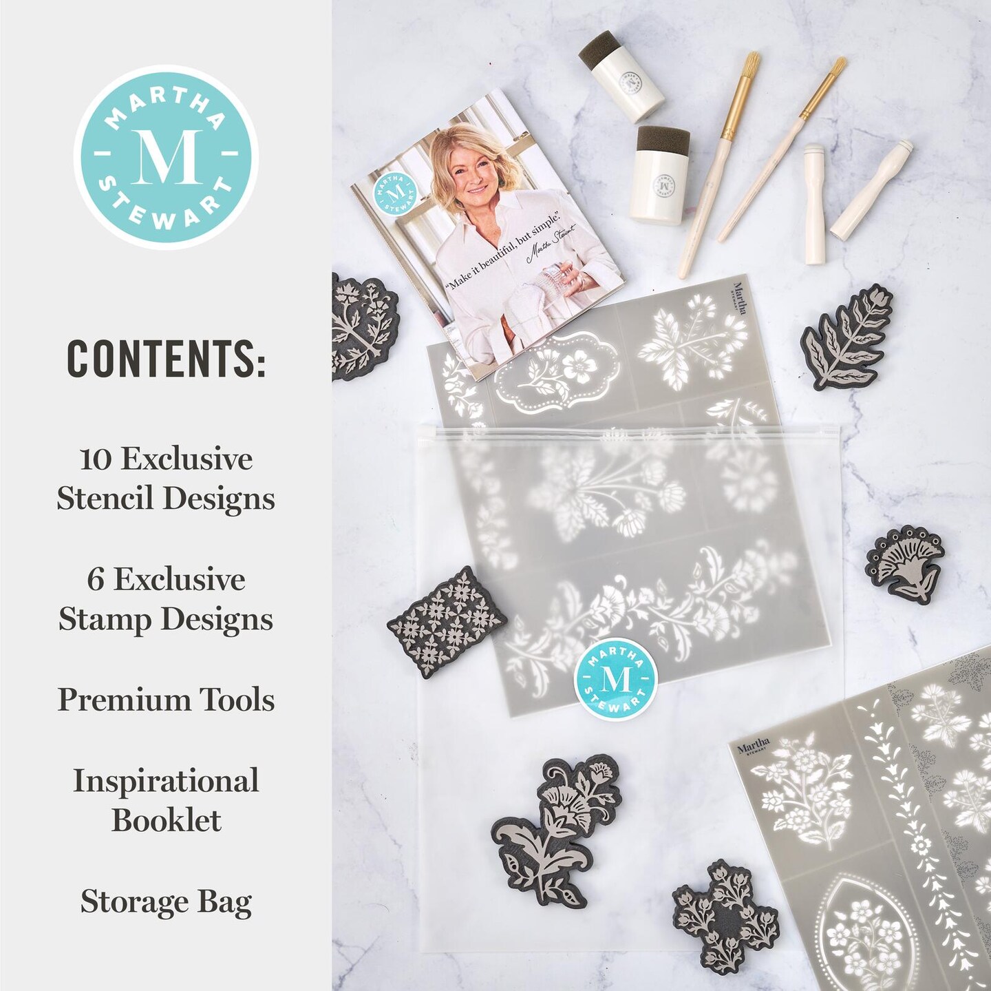 Martha Stewart&#x2122; Vintage Florals Stencil Kit - 14 pc. - 68513