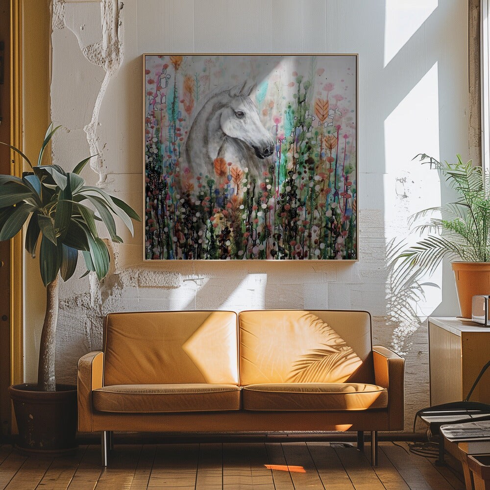Ame Sauvage Square Canvas Art | Modern Home Wall Decor 24x24 Canvas - Corporate Office Art