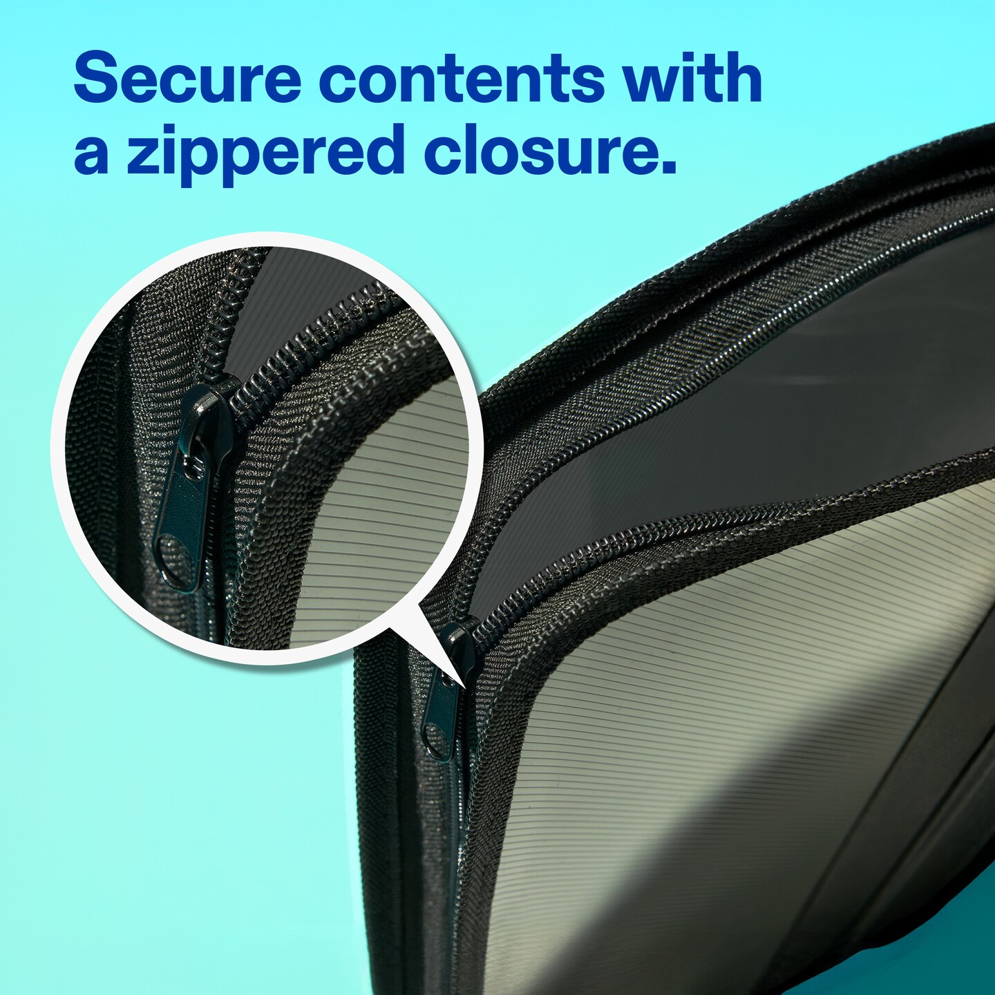 Avery Zipper 3 Ring Binder, 1" Round Rings, 175-Sheet Capacity, Black, Durable Binder Organizers with Pocket for Extra Storage (26006)