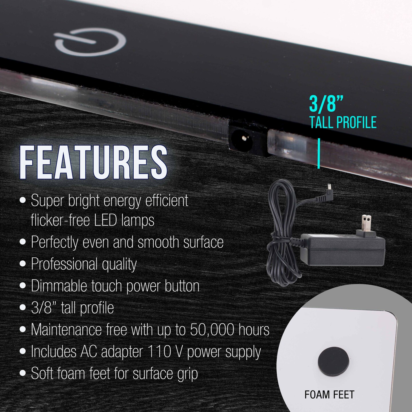 Lightmaster 34.3" Diagonal A3 LED Light Box Board - 12" x 17", Light Board Tracing Pad with Dimmable 12V Lamps, Artist Lightbox for Tracing, Drawing, Diamond Painting