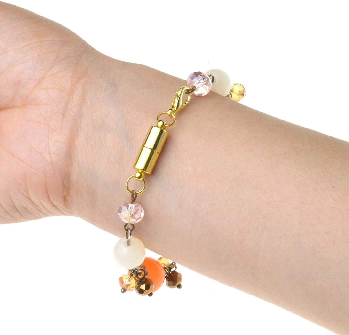 16 Pcs Magnetic Lobster Clasps for Jewelry Necklace Bracelet, Rhinestone Ball and Cylindrical + Ball Tone Lobster Clasp