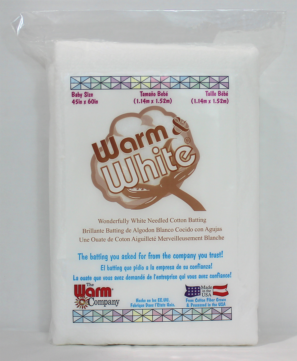 The Warm Company - Warm & White Cotton Batting – 6-Pack Baby Size Batts 45" x 60" – Premium Needle-Punched Quilt Batting for Crafts & Quilting