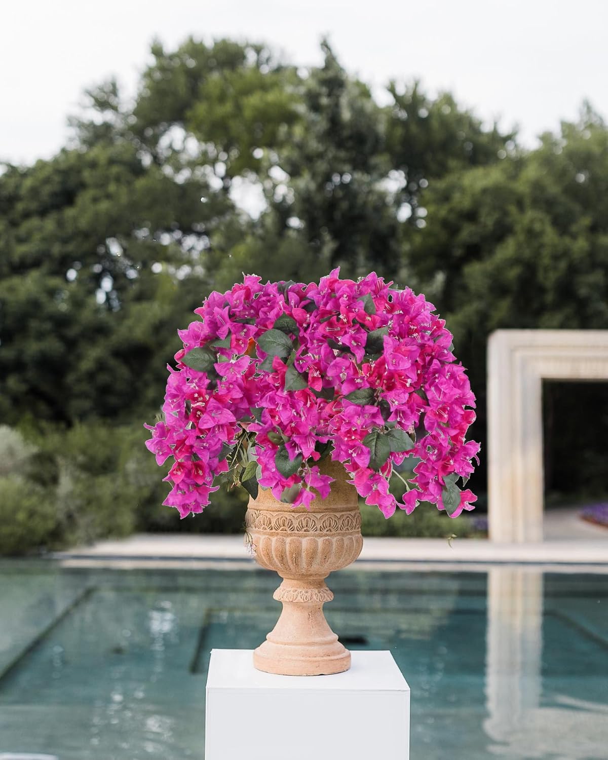 4PCS 42” Long Stem Artificial Bougainvillea Flowers – Faux Silk Fuchsia Mixed Vine Branches for Wedding, Home, Garden, Arch & Wall Decor