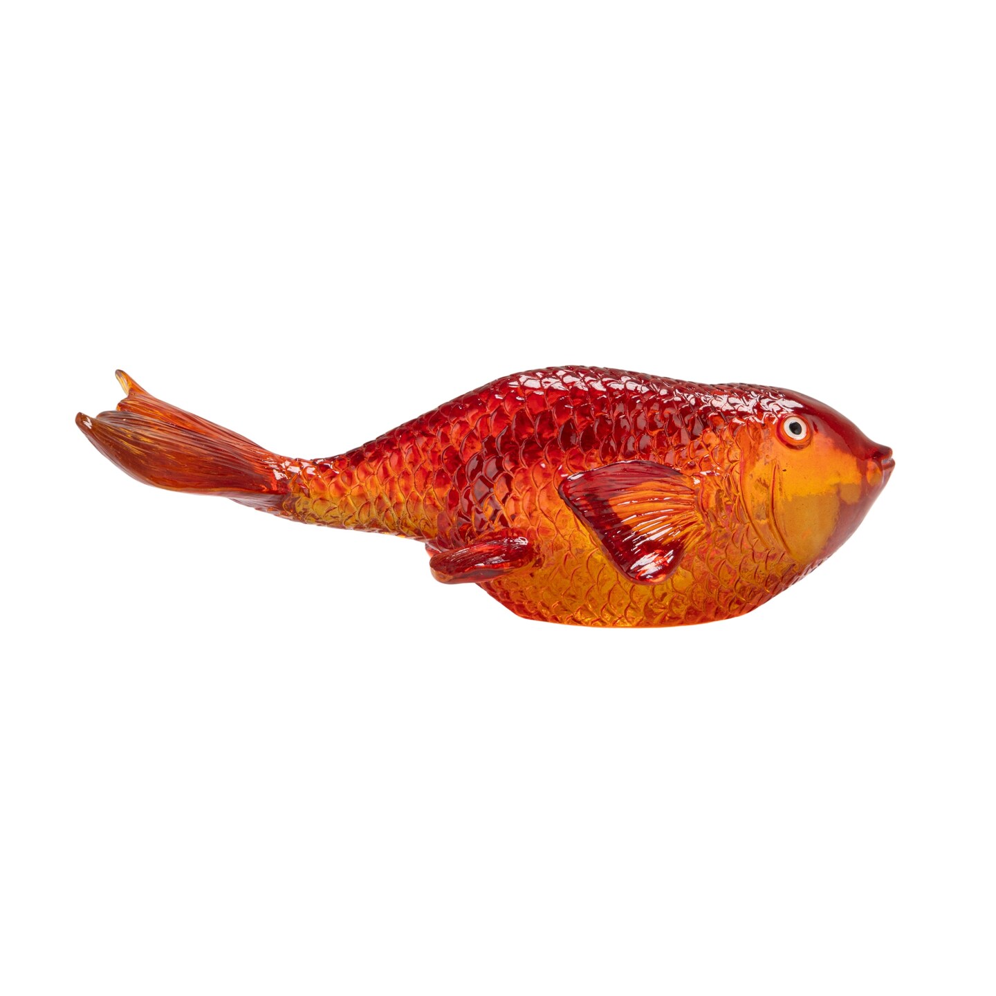 Hello Honey Transparent Resin Goldfish Figurine, Orange Color