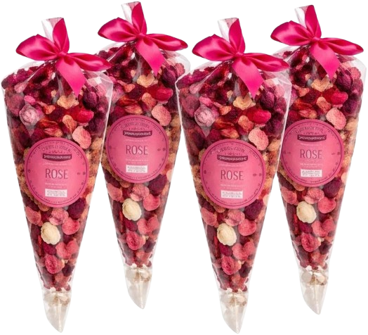 Rose Scent Potpourri 4-Pack Dried Botanicals Bowl & Vase Filler