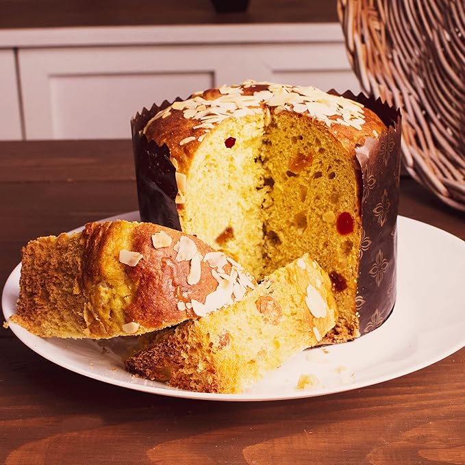 25 oz Easter Bread Forms Paska Mold Kulich |12 pcs| Easter Bread Paper Mold - Large Panettone Paper Mold - Brown Panettone Paper Baking Molds Universal - Brown Design W 5.9 x H 3.95-In