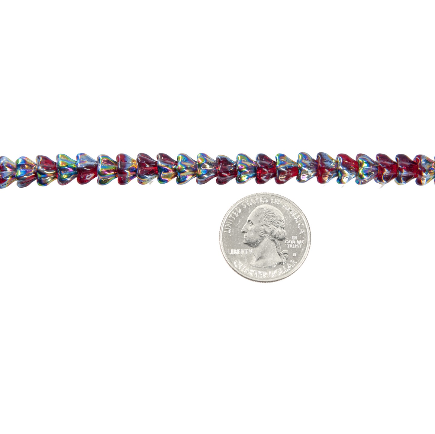 8x6mm Siam Ruby Vitral Glass Bell Flower Beads One Strand GB-FB33