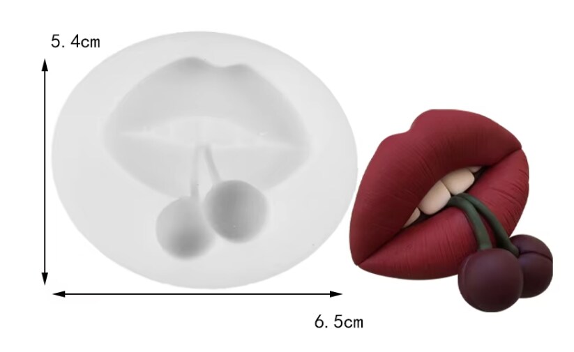 LIPS - Lips with raspberry ,cherry, and other  Silicone Mold