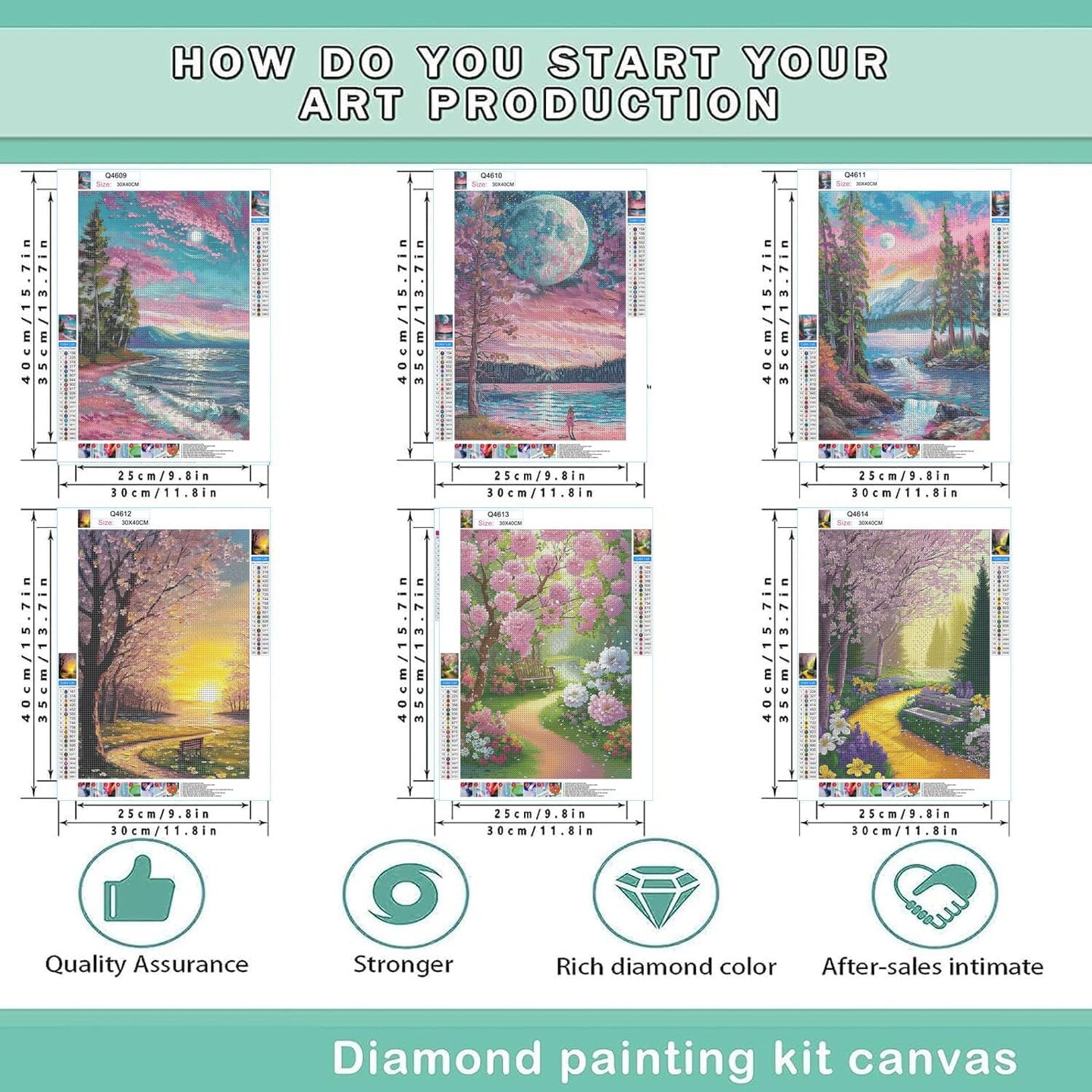 6PCS Diamond Art Kits for Adults Round Diamond Painting Dot Gem Art Painting Kit for Adults Beginners Women Suitable for Home Wall Art Decor 11.8x15.7 Inches
