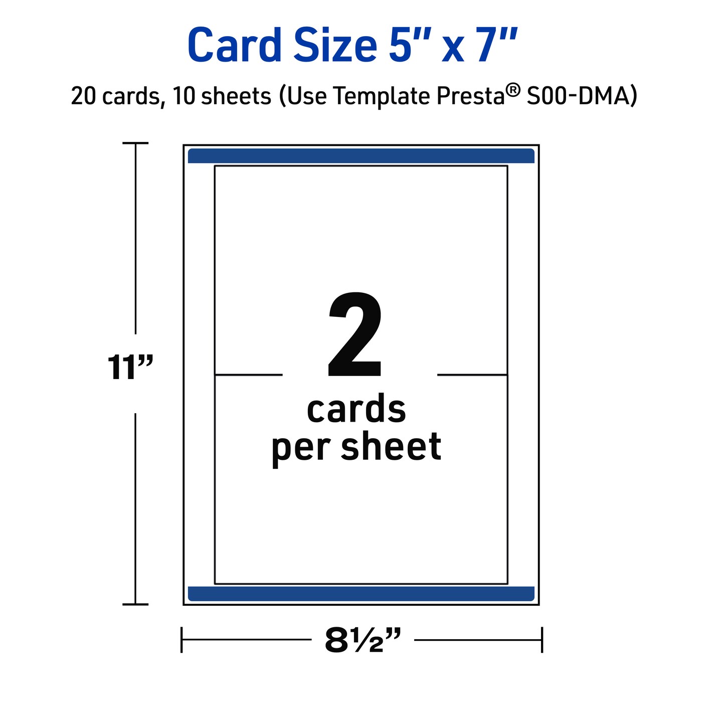 Avery Printable Rectangle Invitation Cards, Double Black Border, 5&#x22; x 7&#x22;, Matte White Rectangle Invitation Cards, Laser/Inkjet, 20ct, Great for Invitation Cards