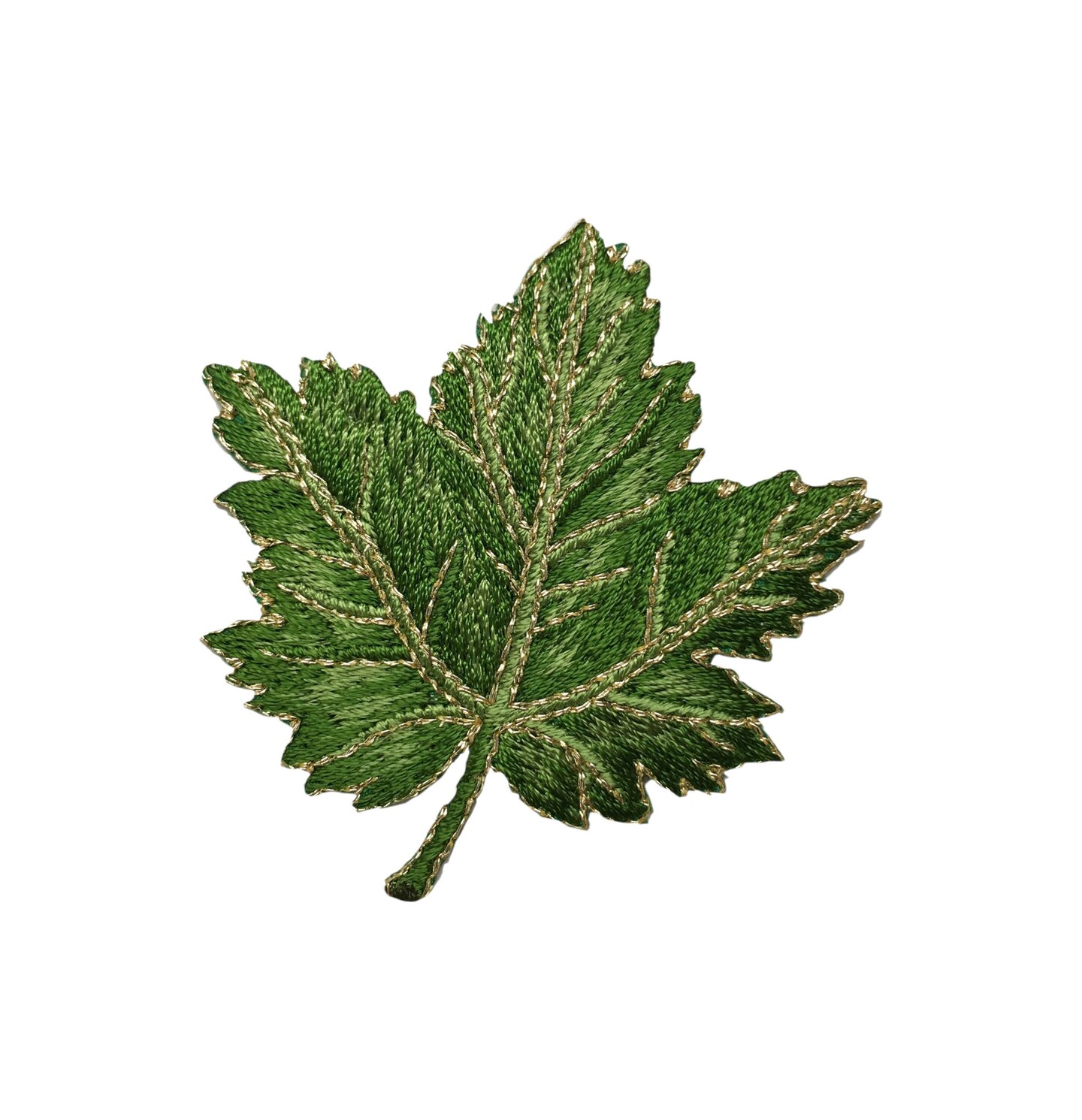 Green Maple Leaf, Tree Leaves, Nature, Embroidered, Iron on Patch
