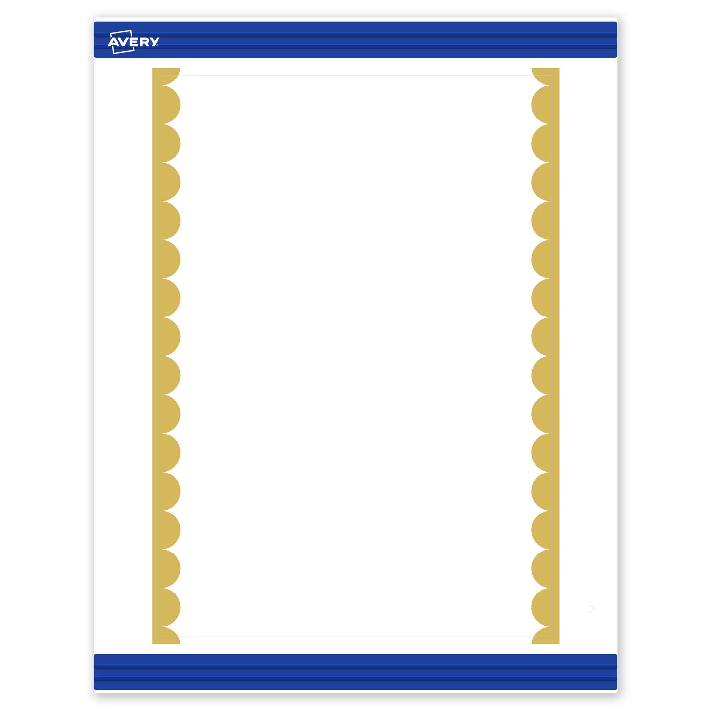 Avery Printable Rectangle Invitation Cards, Gold Edge Dots, 5&#x22; x 7&#x22;, Matte White Rectangle Invitation Cards, Laser/Inkjet, 20ct, Great for Invitation Cards