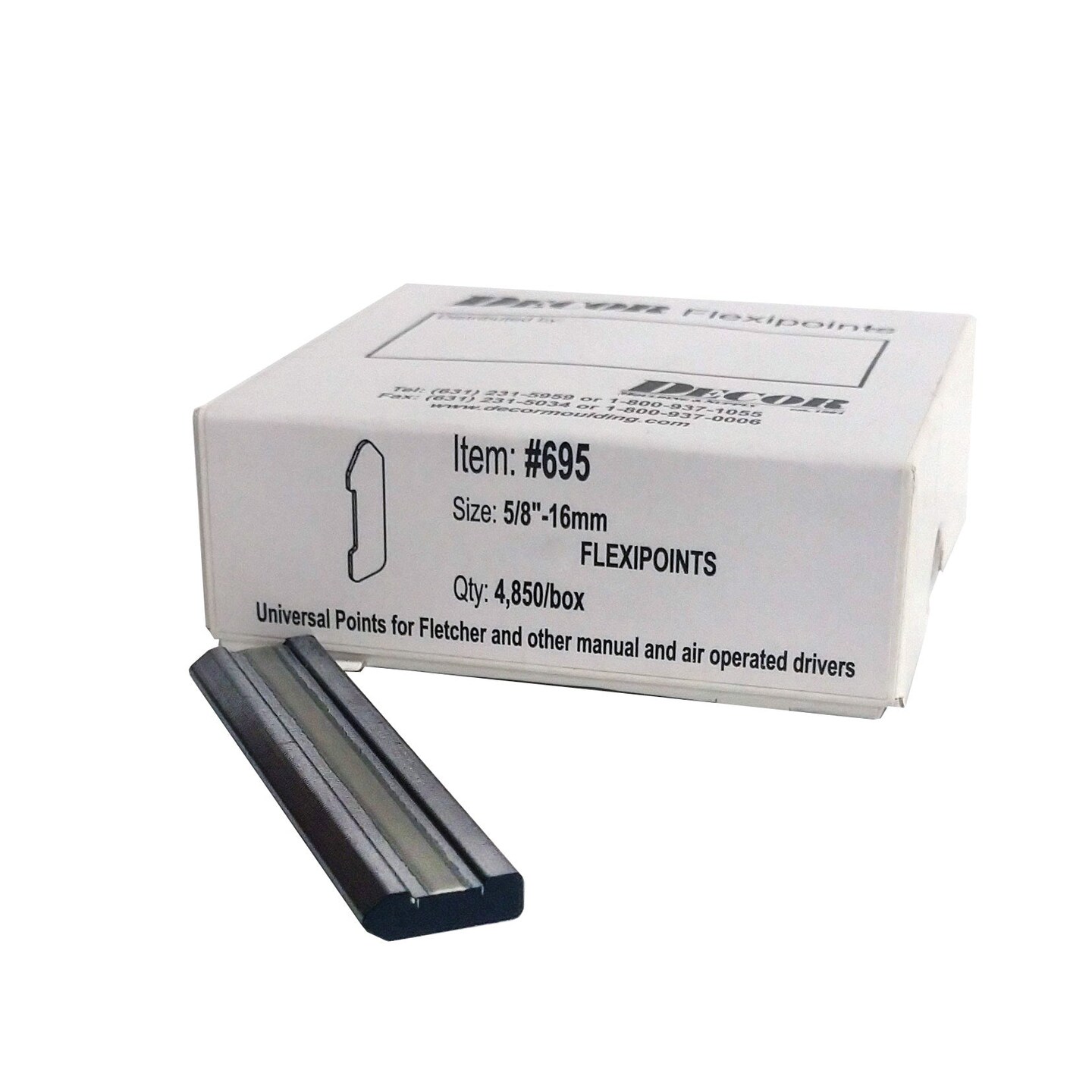 Framer Supply Wax Free Flexible Stacked Framer Points for Fletcher 07-700 FlexiMaster Point Driver, 5/8" Long, Pack of 4850