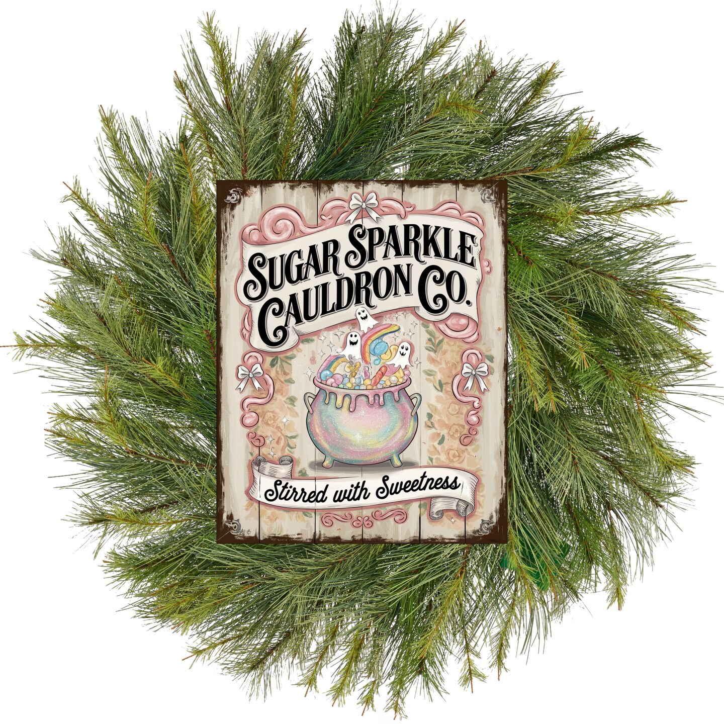 Sugar Sparkle Cauldron Co Halloween Sign