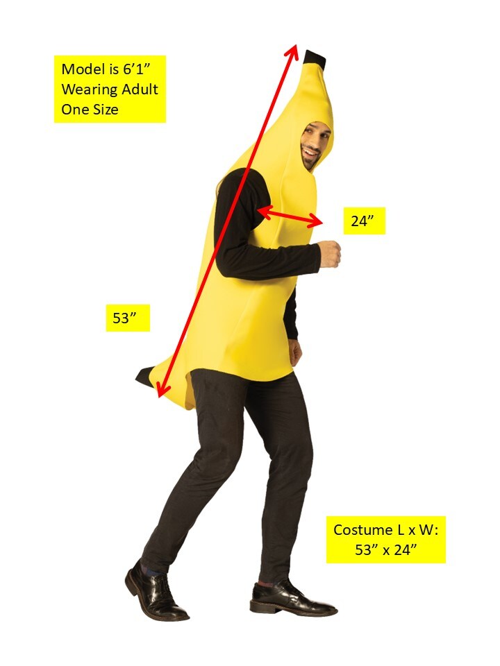 Backward Banana Halloween Costume, Adult One Size