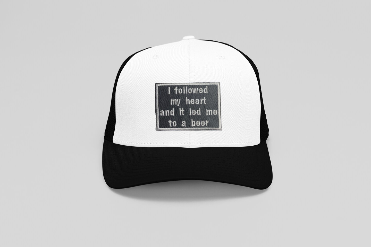 I Followed my Heart to a Beer, Funny, Hat Bar, Embroidered, Iron on Patch