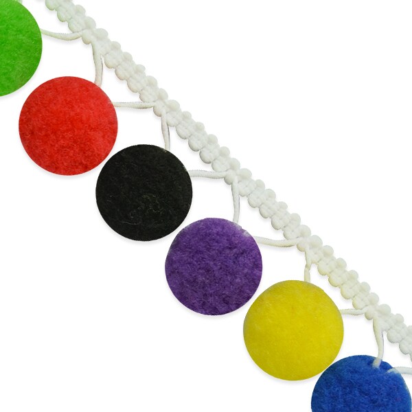 2 yards of Susana Lovely PomPom Fringe Trim 1 1/4" | 2 yard cut