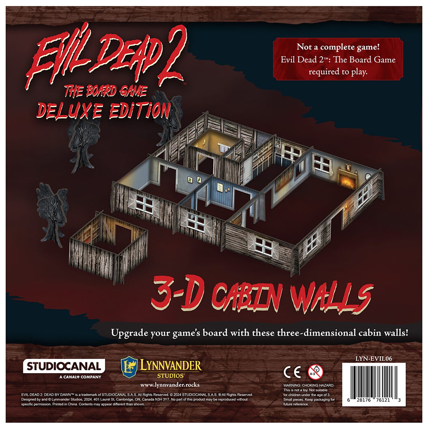 Lynnvander Studios: Evil Dead 2 - 3D Cabin Walls - Board Game Expansion, 2.5" Sides, Detailed Illustrations, Upgrade Components, Add-On Accessory