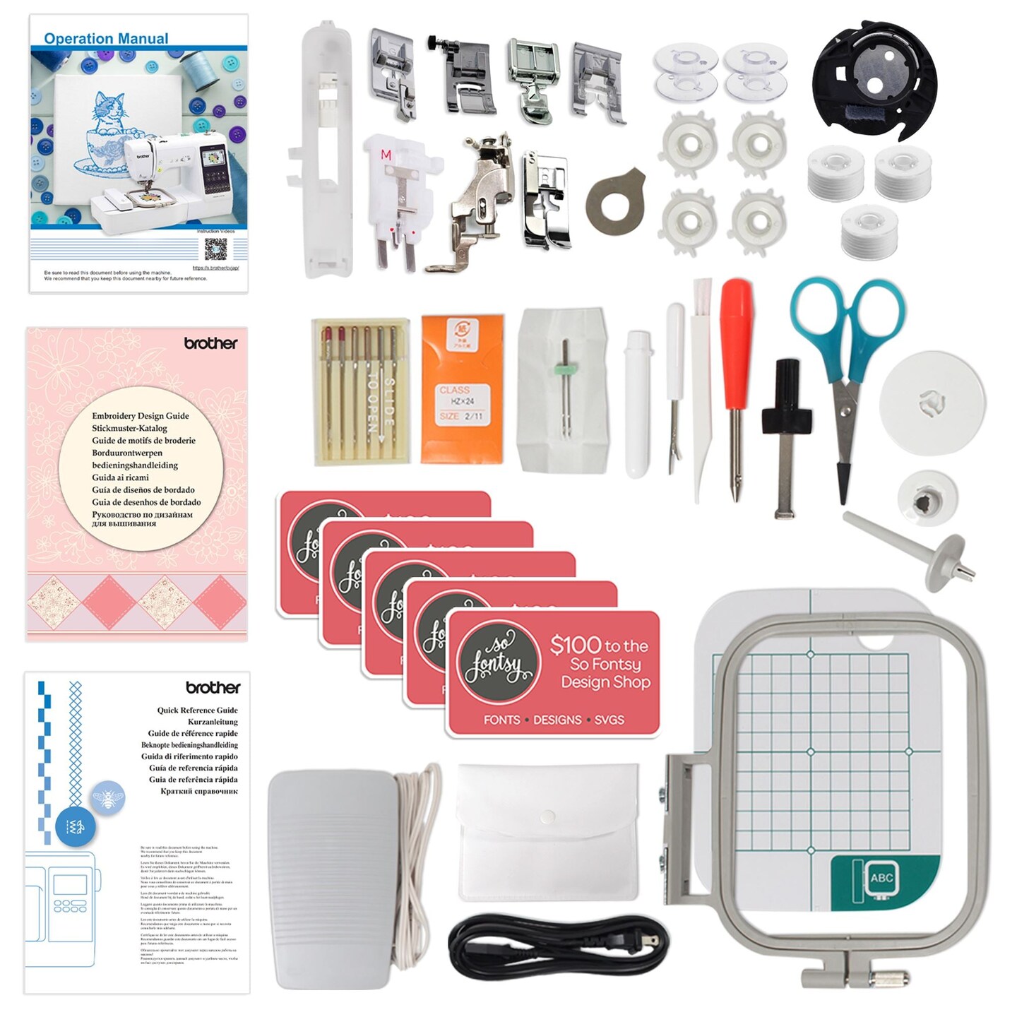 Brother SE700 Embroidery & Sewing Machine w/ 80 Embroidery Spools & Accessories