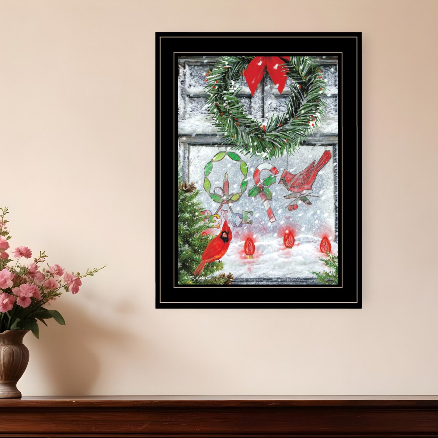 Edge Collections - 19" x 15" - Multi - Stylish Christmas Wall Art Print - 1 Piece