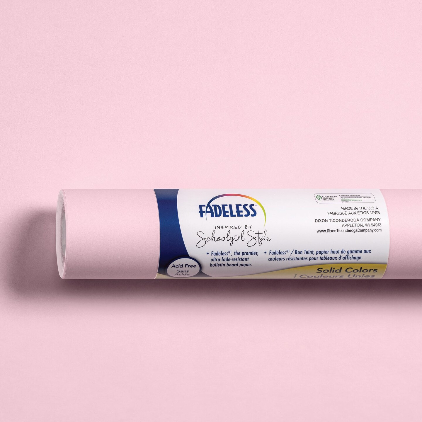 Schoolgirl Style Bulletin Board Paper, 48&#x22; x 50&#x27;, Pretty in Pink