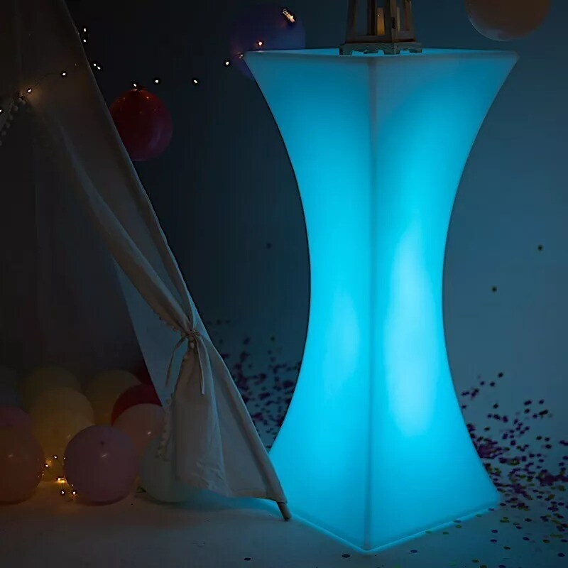 18&#x22; x 43&#x22; Assorted Light Up Cocktail Table Cordless LED Furniture Party Events