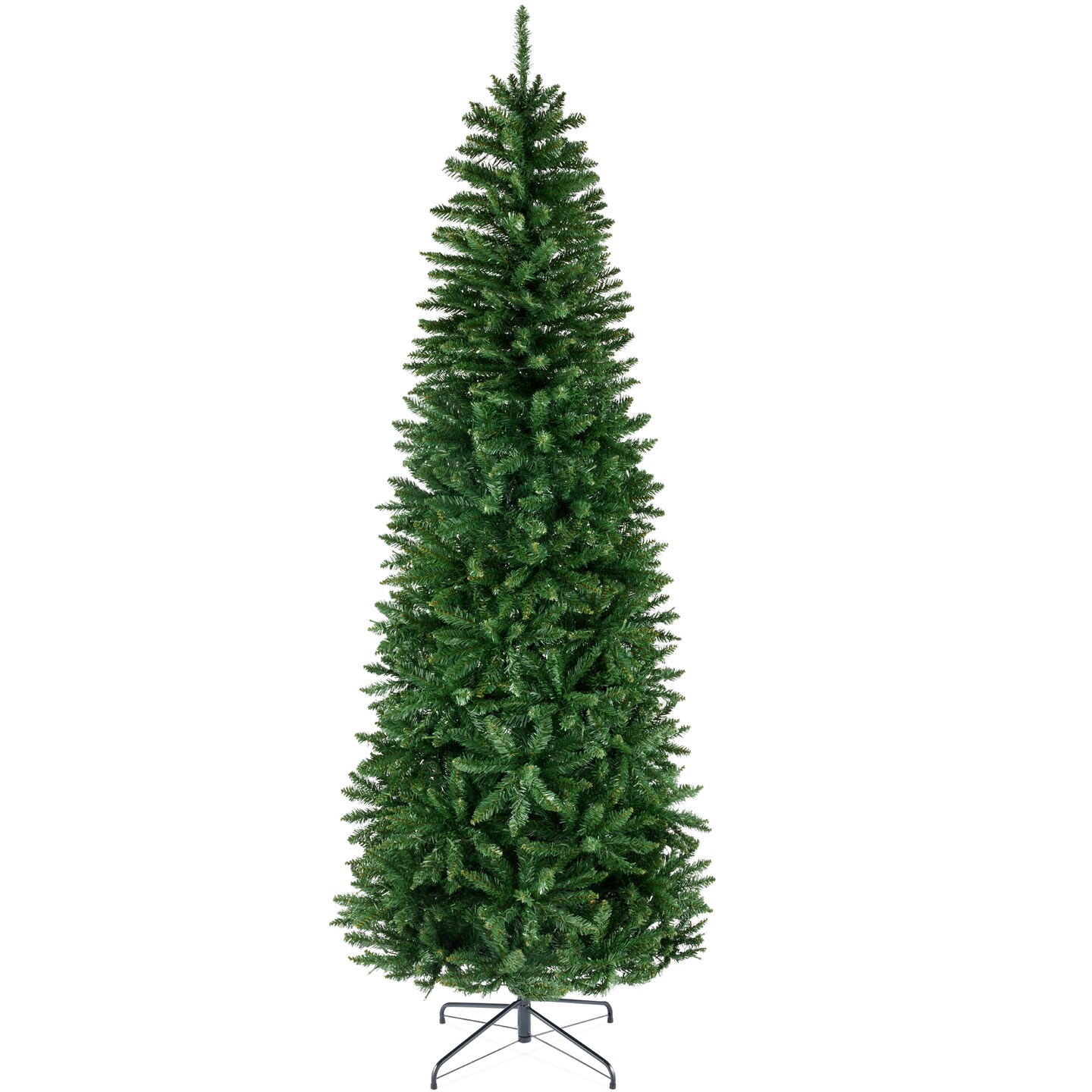 Best Choice Products Unlit Pencil Christmas Tree, Spruce Style Holiday D&#xE9;cor w/ Metal Base