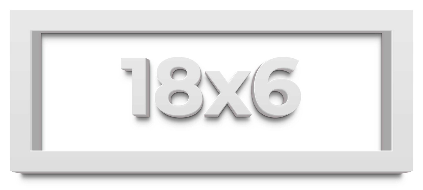 Panoramic Minimalist Shadow Box White Picture Frame - UV Acrylic, Backing, Hanging Hardware