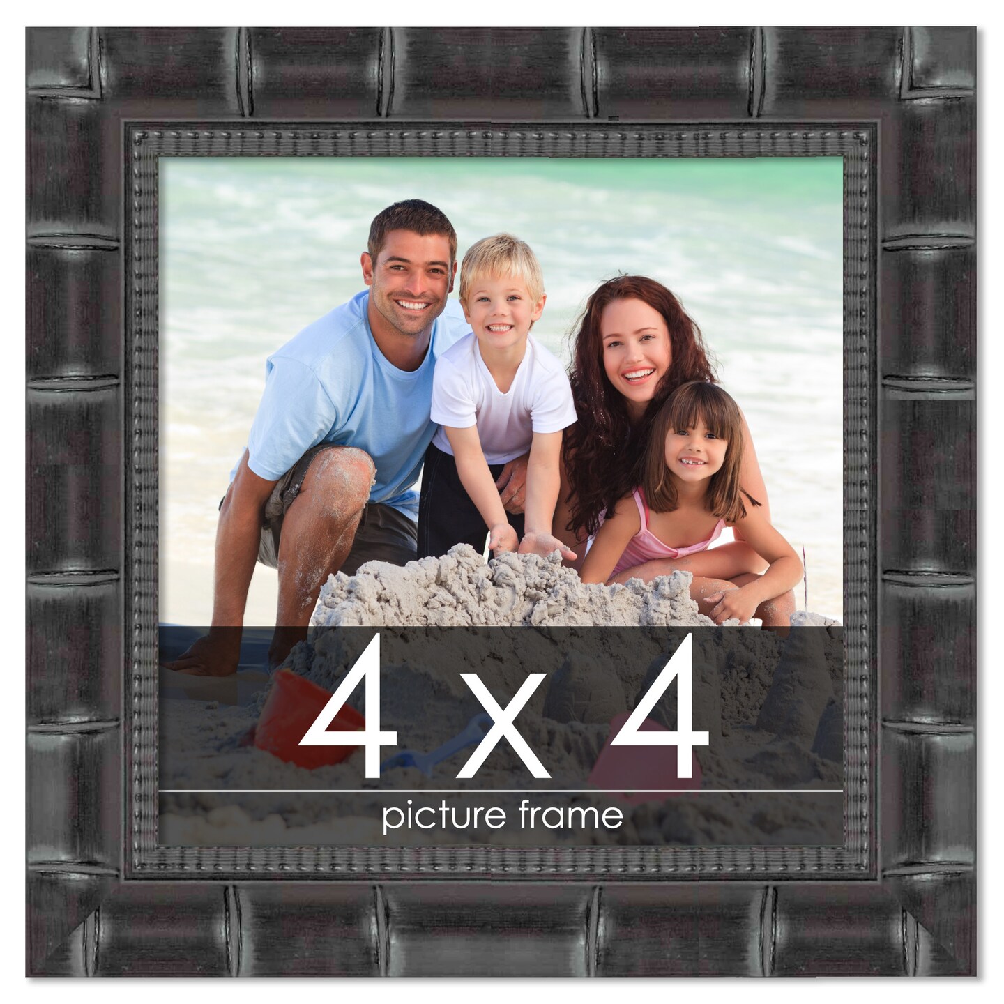 4x4 Wide Bamboo Picture Frame with UV-Resistant Acrylic &#x26; Acid Free Backing, Available in  4 Finishes - Brown, Black, Silver, and Natural