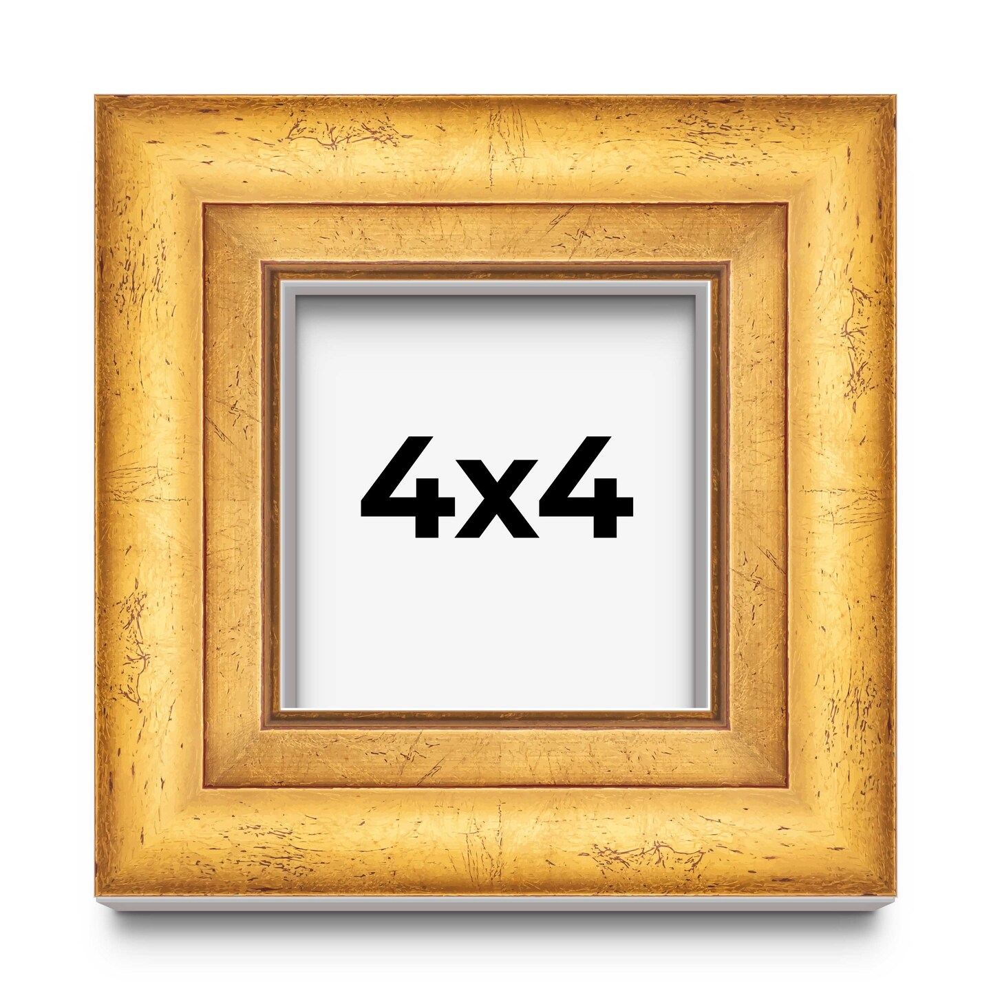 Square Shadow Box 1.75" Deep Gold Frame - UV Acrylic, Backing, Hanging Hardware