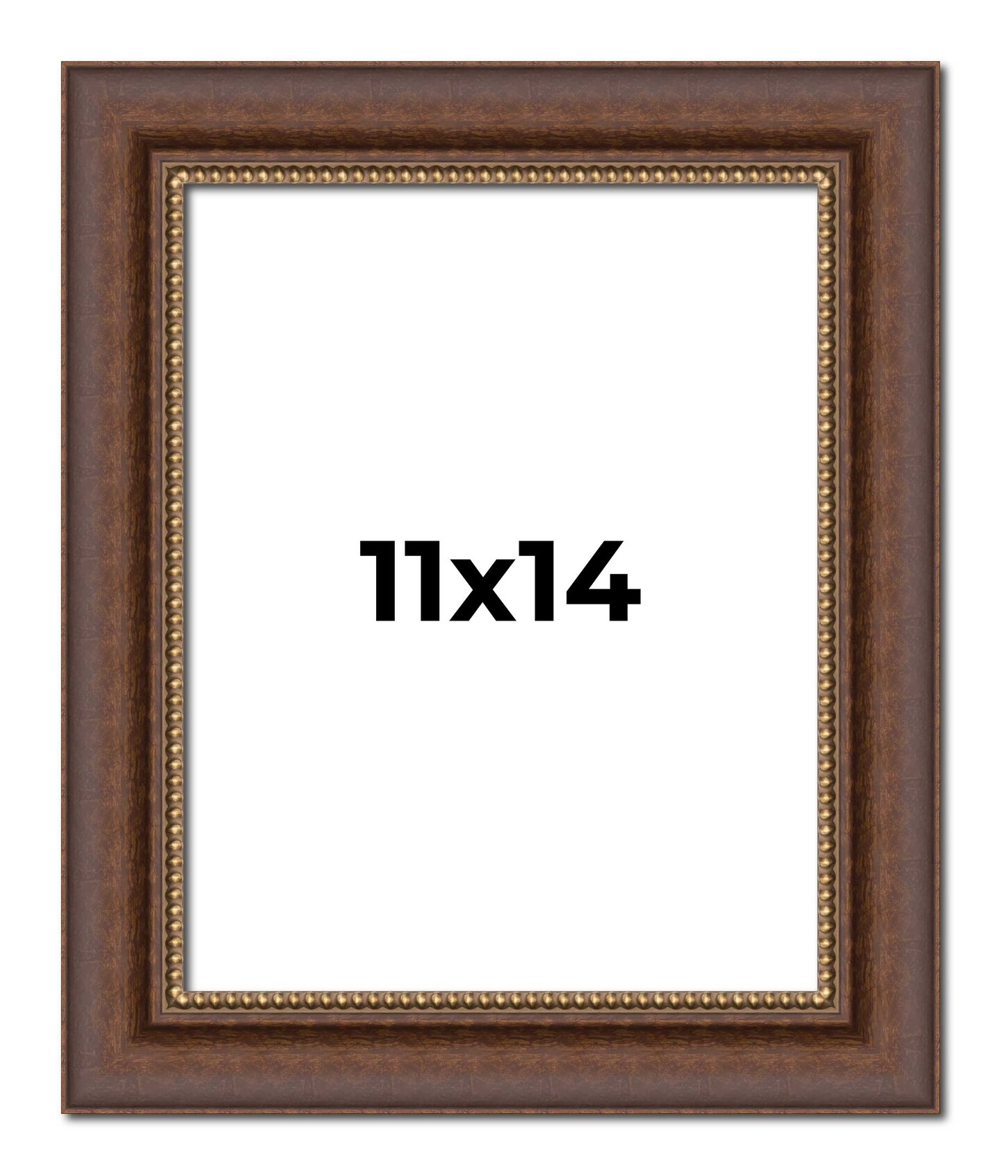 11x14 Traditional Brown Picture Frame - UV Acrylic, Foam Board Backing, Hanging Hardware
