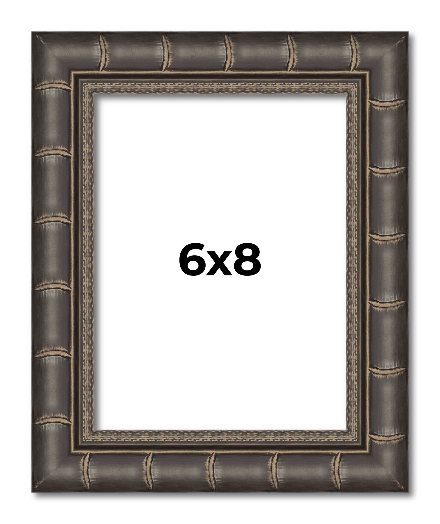 6x8 Modern Bamboo Picture Frame with UV-Resistant Acrylic & Acid Free Backing, Available in 5 Finishes - Gold, Silver, Brown, Black, and Natural