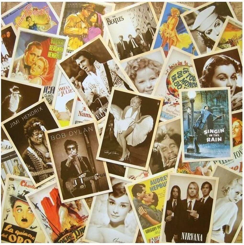 Collectible Vintage Ads &#x26; Movie Poster Postcards Bulk Pack