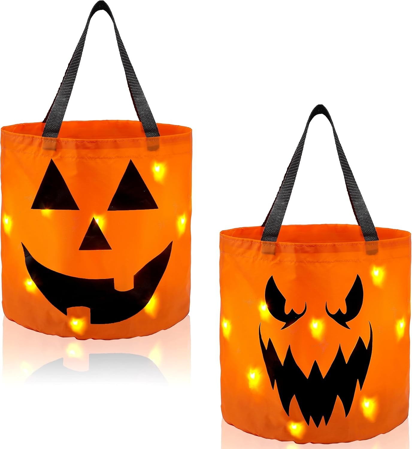 Halloween Trick or Treat Bags 10 X 11.8 Inches LED Light Pumpkin ...